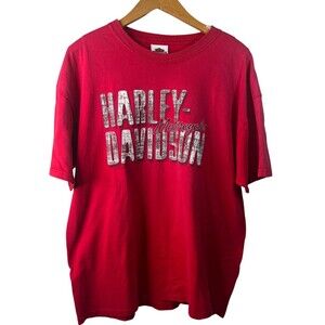 Harley Davidson Motorcycles Red Tallahassee FL Short Sleeve Tshirt Size L/XL